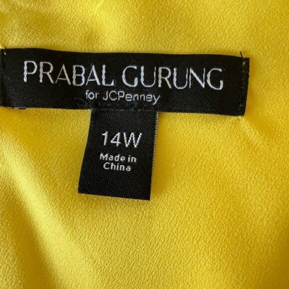Prabal Gurung Yellow Lace women short sleeve Mini Dress PLUS size 14W - Picture 3 of 11